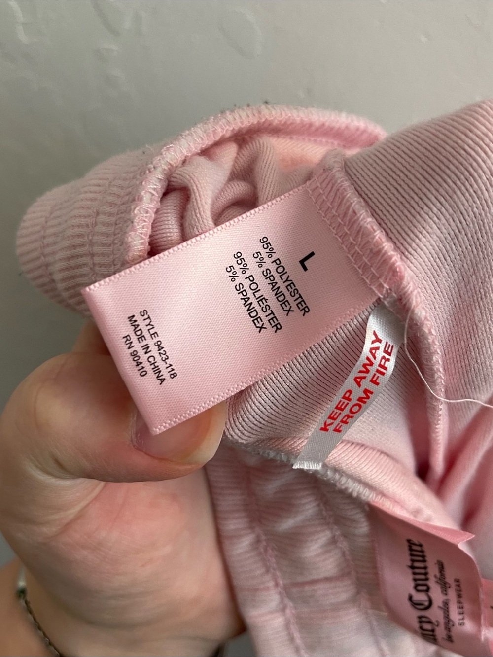 Juicy Couture Baby Pink Juicy Rhinestone Back Velour Pull On Pants Womens Large - Picture 8 of 8